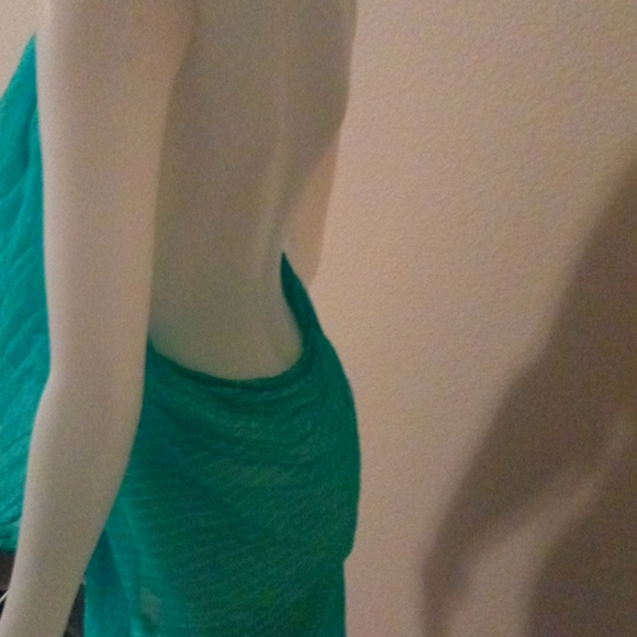 Sheer turquoise sarong pareo scarf wrap shawl - Picture 6 of 8